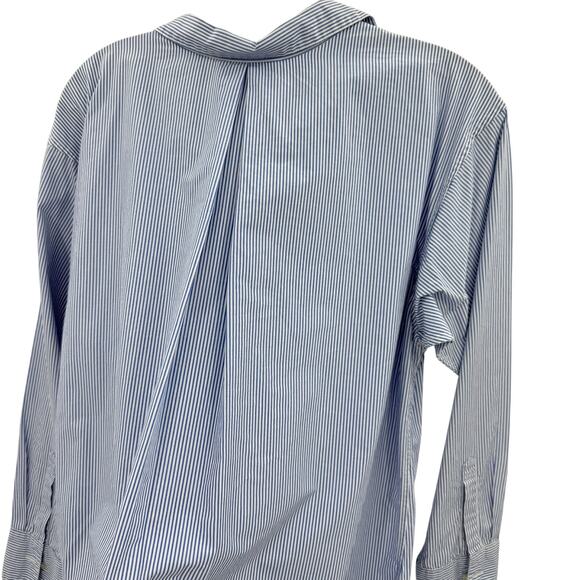 UNIQLO Womens Preppy Striped Cotton Button Up Shirt Size M Long Sleeve Career - Picture 4 of 8